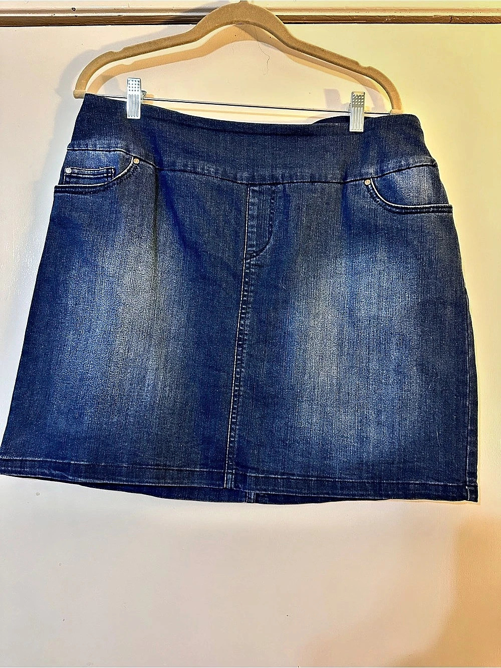 S.C. & Co. Ladies' Denim Skort. Mini Skort Blue Size Large